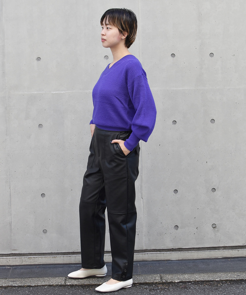 「PICHE ABAHOUSE」 フラットパンプス 35 ブラック レディース_画像3