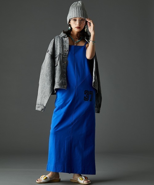 「GEVS.」 キャミソールワンピース L チャコール レディース_画像4