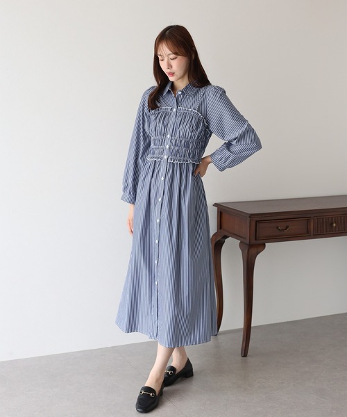 「BLUEEAST」 シャツワンピース MEDIUM ブルー レディース_画像2