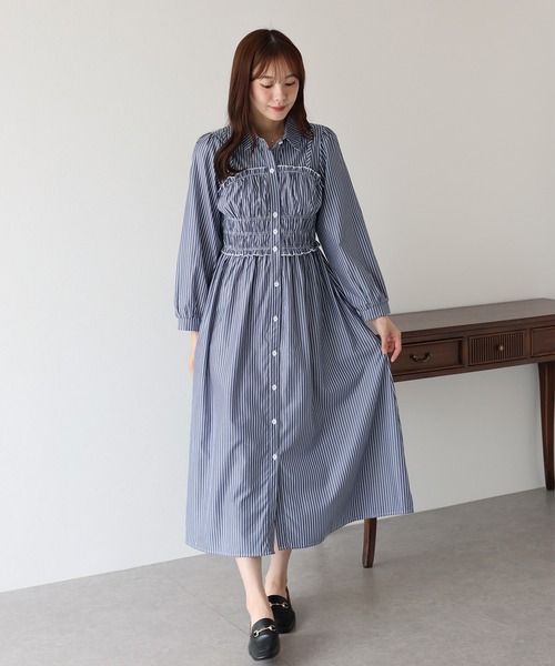 「BLUEEAST」 シャツワンピース MEDIUM ブルー レディース_画像3