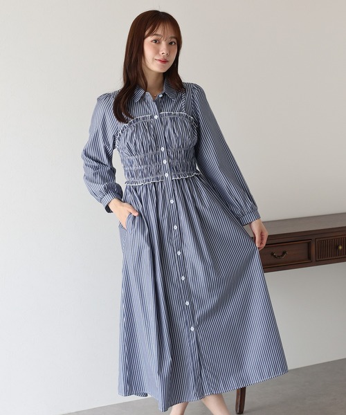 「BLUEEAST」 シャツワンピース MEDIUM ブルー レディース_画像5