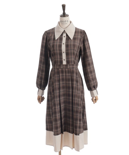 axes femme（アクシーズ ファム） ワンピース バイカラーチェック