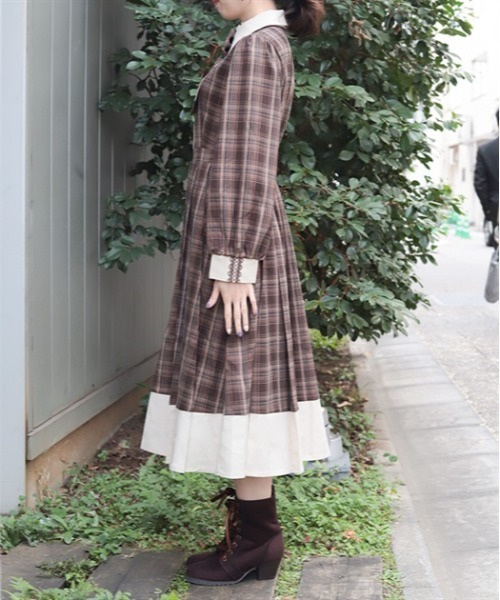 axes femme（アクシーズ ファム） ワンピース バイカラーチェック