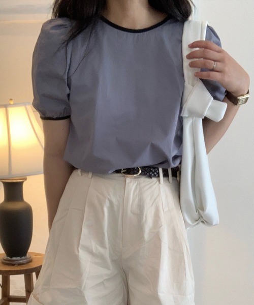 「LAUIR」 半袖ブラウス MEDIUM ライトベージュ レディース_画像5