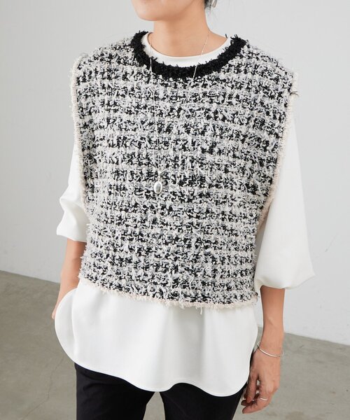 ☆新品28600円☆UNITEDARROWS☆Pミニフリル ニットベスト☆ジレ☆ UNITED ARROWS（ユナイテッドアローズ）の「P ミニフリル ニットベスト