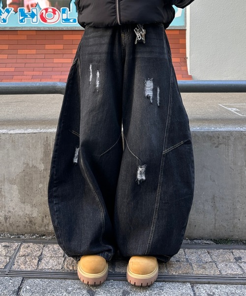 ADAMASTE ジーンズ 「ADAMASTE SELECT」curve damage denim pants