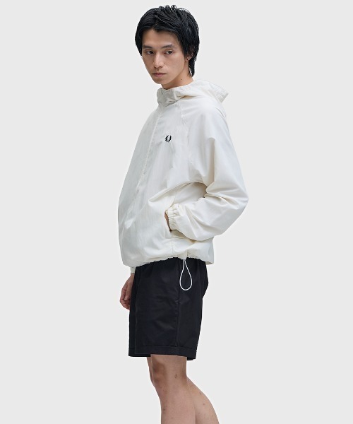 【干し柿】FRED PERRY ホワイト ジャンパー L FRED PERRY（フレッドペリー） ブルゾン アウター Hooded Shell Jacket