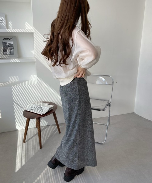 「Ada.」 ロングスカート S ブラック×シルバー レディース_画像8