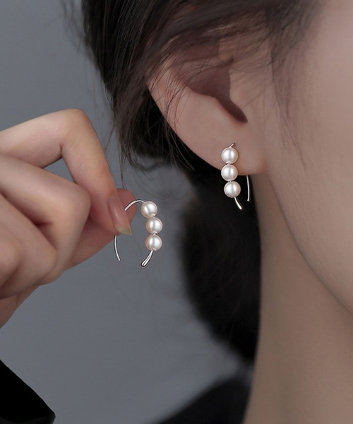 yu-ka ピアス YU-KA:パールフックピアス Pearl hook pierce レディース