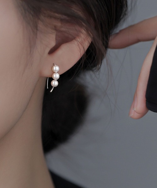 yu-ka パール ピアス YU-KA:パールフックピアス Pearl hook pierce