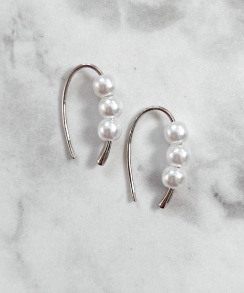 yu-ka ピアス YU-KA:パールフックピアス Pearl hook pierce レディース