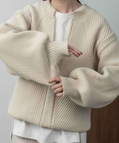 「lawgy」 長袖ニット FREE ベージュ レディース_画像3