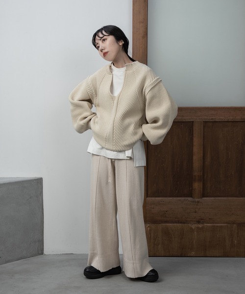 「lawgy」 長袖ニット FREE ベージュ レディース_画像6