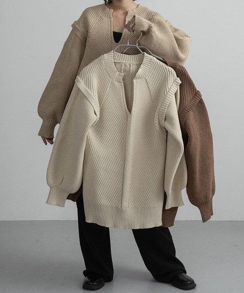 「lawgy」 長袖ニット FREE ベージュ レディース_画像8