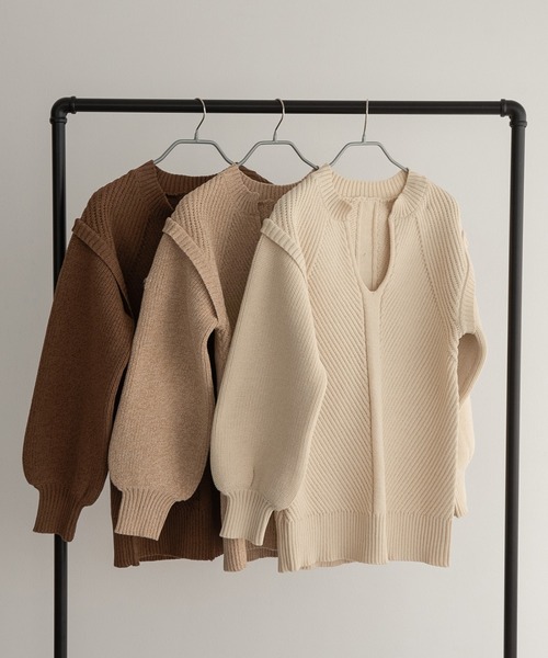 「lawgy」 長袖ニット FREE ベージュ レディース_画像9