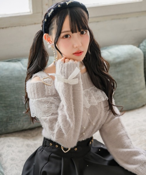 「ROJITA」 長袖ニット FREE ピンク レディース_画像3