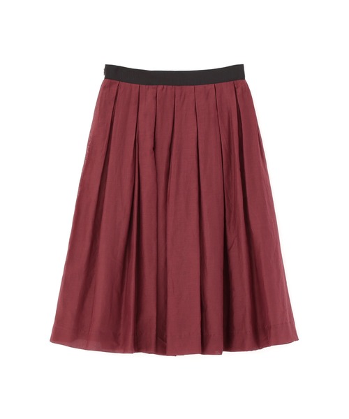 MARGARET HOWELL コットン　ワインカラーフレアスカート MARGARET HOWELL（マーガレットハウエル） スカート SHEER COTTON SILK