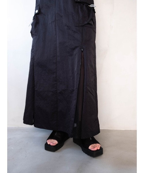 sahara ブラック　ロングスカート　タグ付き sahara（サハラ） ロング スカート Draw Cord Cargo Skirt : ZOZOTOWN