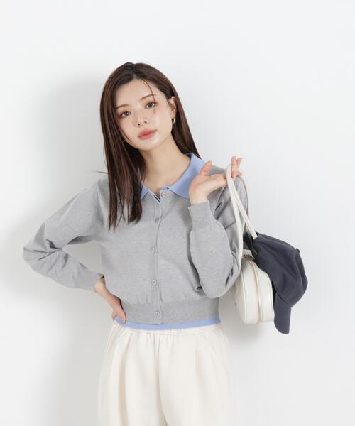 カーディガン 「ａ」レイヤード風カーディガン / 1216176300 レディースの画像
