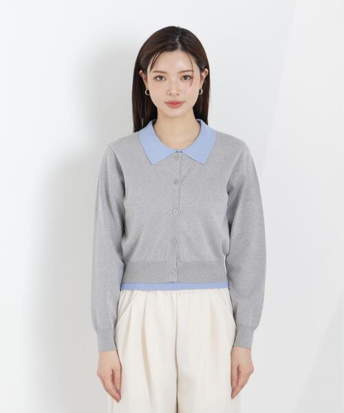 カーディガン 「ａ」レイヤード風カーディガン / 1216176300 レディースの画像