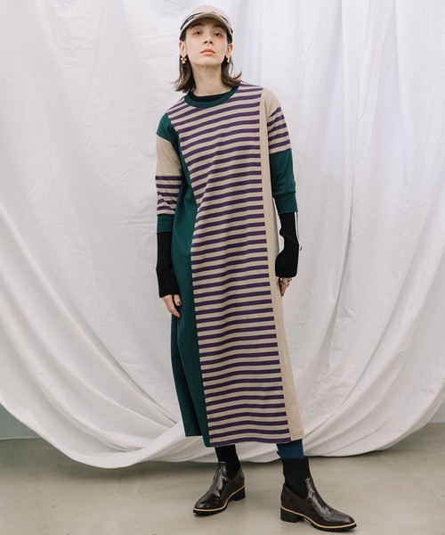 MARECHAL TERRE（マルシャルテル） 長袖ワンピース MEDIUM グリーン 