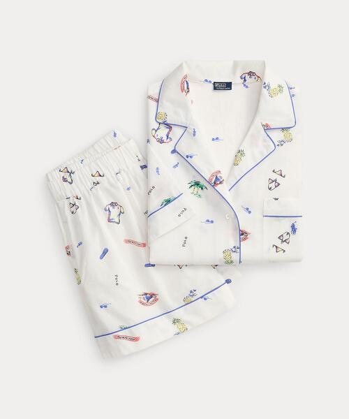 新品タグ付　ラルフローレン パジャマレディースM 白　綿100%ルームウェア POLO RALPH LAUREN（ポロ・ラルフローレン） パジャマ ルームウェア