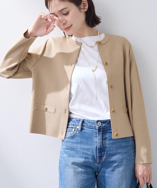 INDIVI（インディヴィ） カーディガン 「洗える／SETUP可能」メタル