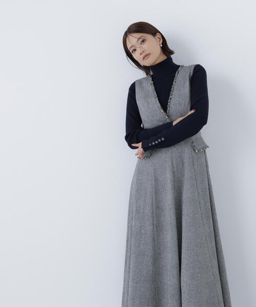 「NATURAL BEAUTY BASIC」 サロペットスカート MEDIUM ブラック レディース_2