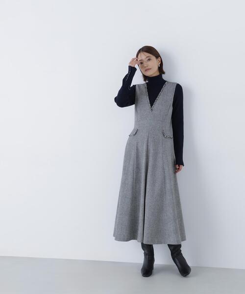 「NATURAL BEAUTY BASIC」 サロペットスカート MEDIUM ブラック レディース_3