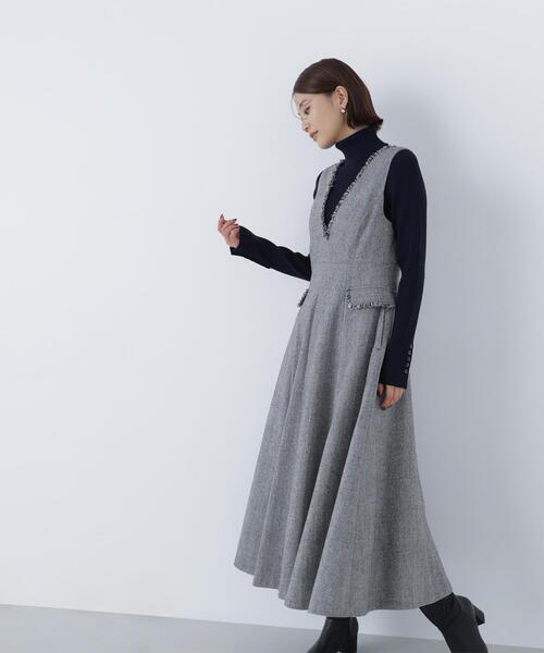 「NATURAL BEAUTY BASIC」 サロペットスカート MEDIUM ブラック レディース_4