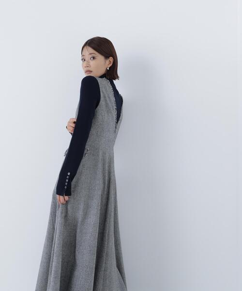 「NATURAL BEAUTY BASIC」 サロペットスカート MEDIUM ブラック レディース_6