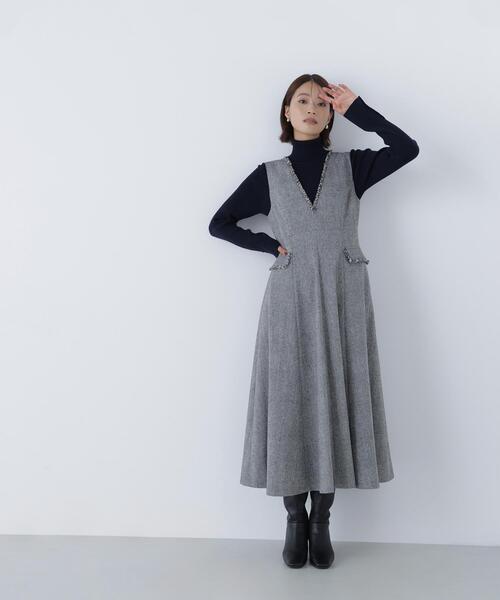 「NATURAL BEAUTY BASIC」 サロペットスカート MEDIUM ブラック レディース_7
