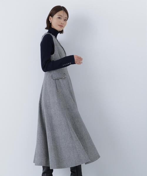 「NATURAL BEAUTY BASIC」 サロペットスカート MEDIUM ブラック レディース_8