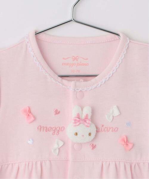 ベビー服 ロンパース ウサギマスコット付　半袖2wayオールの画像