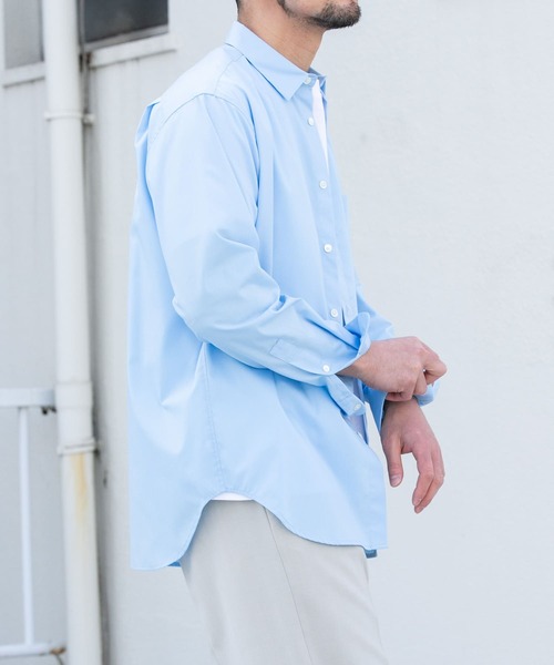 「URBAN RESEARCH ROSSO MEN」 長袖シャツ MEDIUM ライトブルー メンズ_画像3