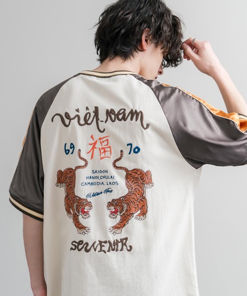 KRIFF MAYER（クリフメイヤー） tシャツ スーベニア虎刺繍スカジャンT