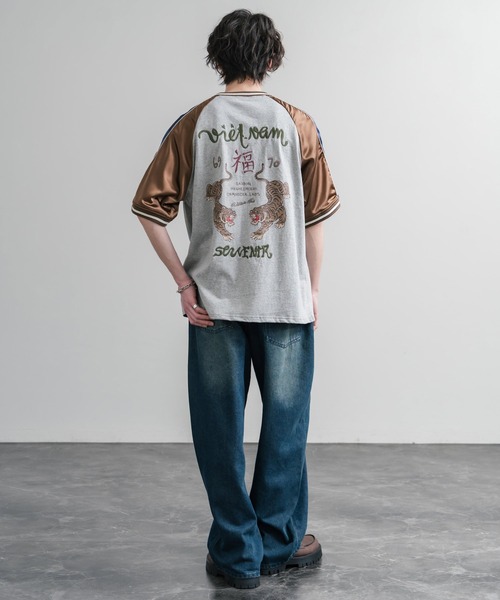 【極美品/希少】K.MAYER クリフメイヤー別珍スカジャン 白虎 龍 豪華刺繍 KRIFF MAYER（クリフメイヤー） tシャツ スーベニア虎刺繍スカジャンT