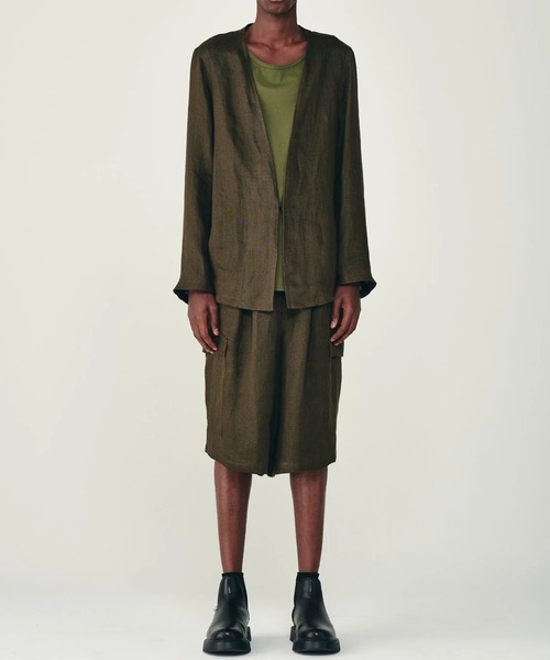 ジャケット テーラードジャケット 「marka/マーカ」リネンガーゼダブルクロス ミニマリストジャケット / MINIMALIST JACKETの画像