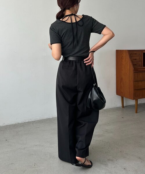 tシャツ 「前後2WAY」アシメレイヤードボーダーT レディースの画像