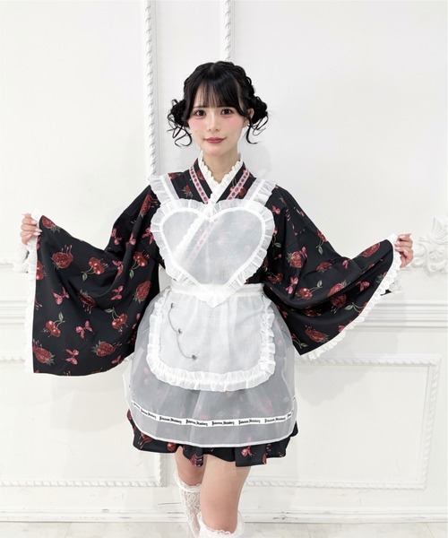 Jamie エーエヌケー浴衣ドレス Jamie エーエヌケー 浴衣 ハートエプロンゴシック苺浴衣ドレス
