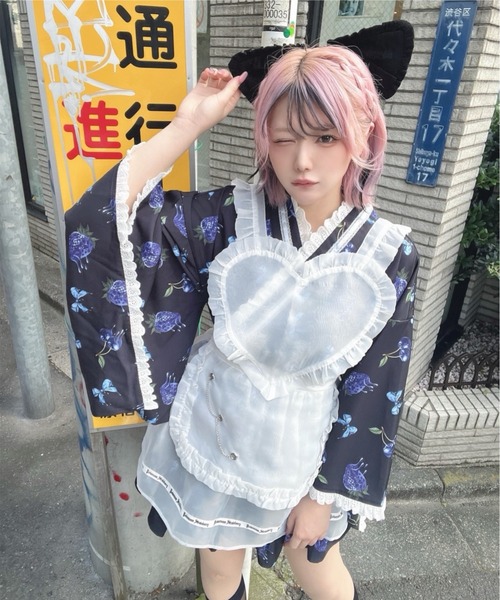 Jamie エーエヌケー 浴衣 ハートエプロンゴシック苺浴衣ドレス