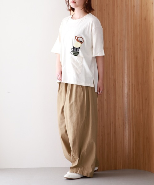 Emago（イマゴ） tシャツ 半袖 マグカップ刺繍T レディース : ZOZOTOWN 