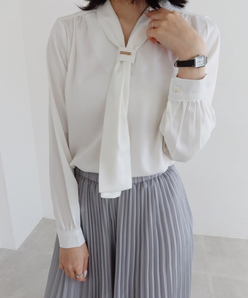 「Miniministore」 長袖ブラウス L ブルー レディース_画像2