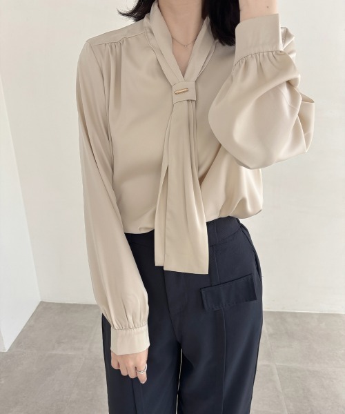 「Miniministore」 長袖ブラウス L ブルー レディース_画像6