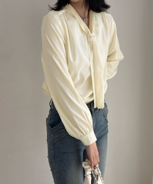 「Miniministore」 長袖ブラウス L ブルー レディース_画像9