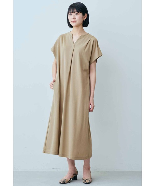 「IEDIT」 半袖ワンピース LARGE ネイビー レディース_画像3