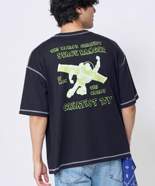 Disney（ディズニー） tシャツ 半袖 配色ステッチプリントTシャツ