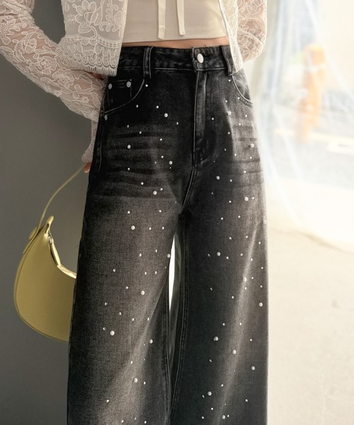 「mily bilet」 デニムパンツ LARGE ライトブルー レディース_画像5
