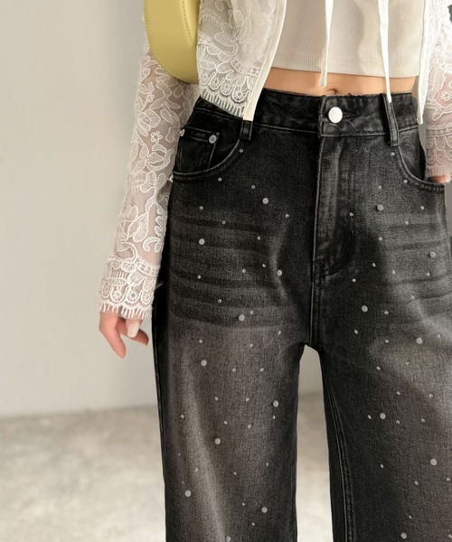「mily bilet」 デニムパンツ LARGE ライトブルー レディース_画像8