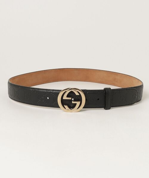 GUCCI（グッチ） インターロッキングG ベルト - ブラック レディース